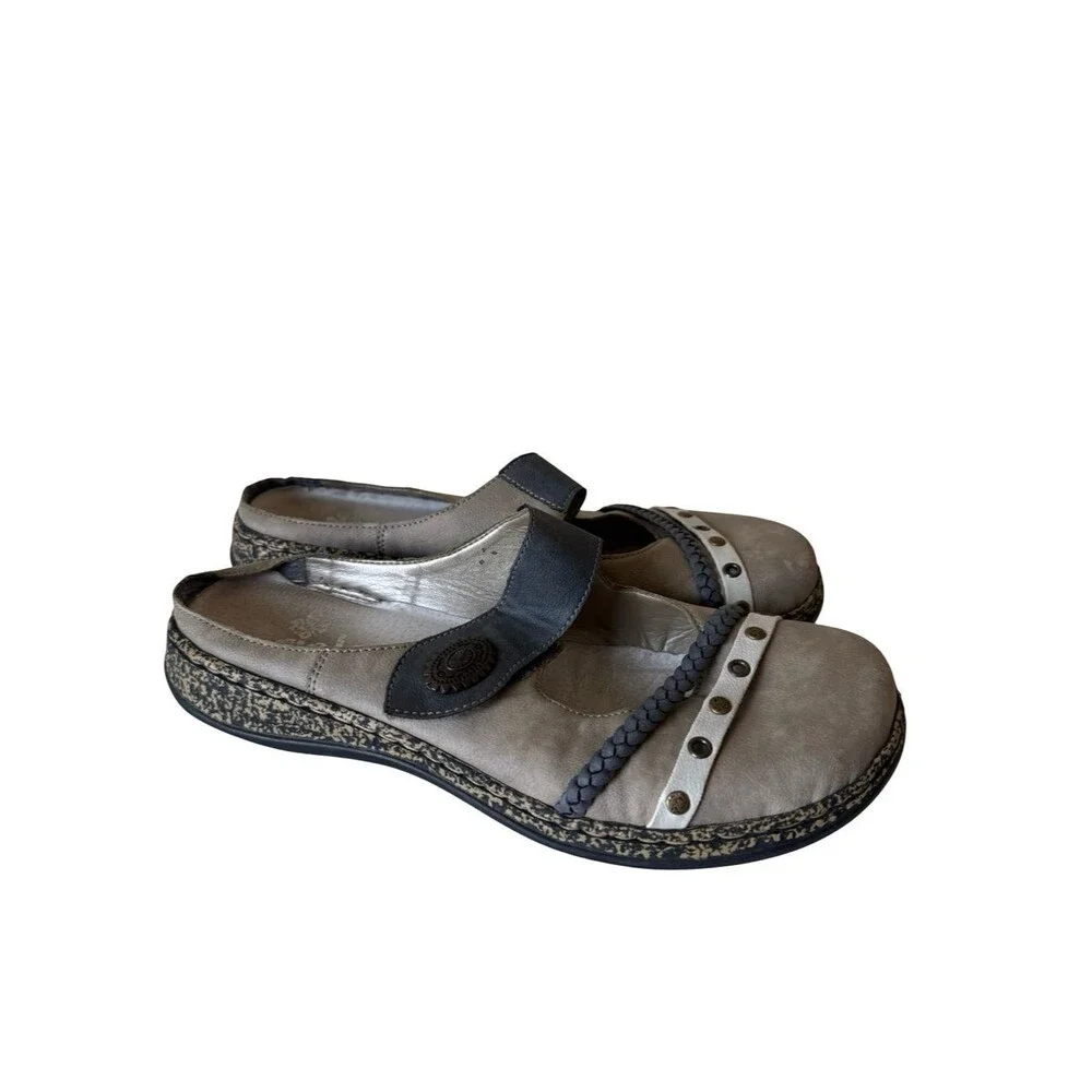 Rieker Antistress Sandals Womens 40 / 9 Daisy Mules Shoes Slip On Comfort Casual
